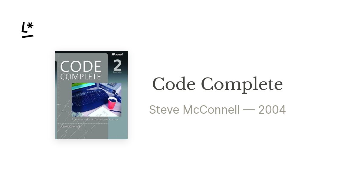 Code Complete by Steve McConnell Literal