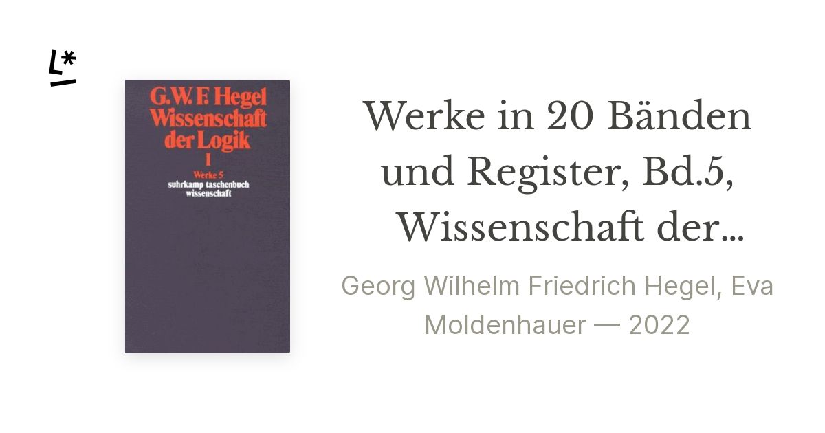 Store Hegel: Werke in 20 Bänden