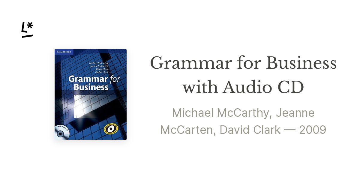 Grammar For Business With Audio CD By Michael McCarthy, Jeanne.